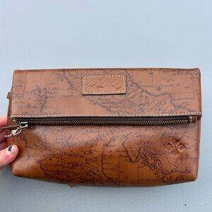 Patricia Nash Brown NEW Map Print Wristlet